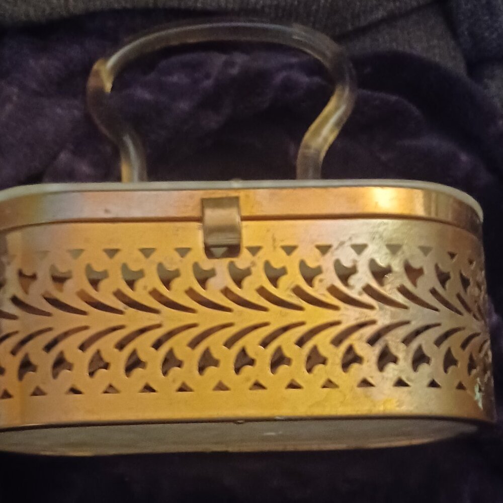 Vintage metal and lucite hand bag
